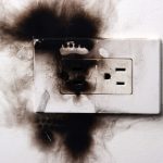 Scorched electrical outlet
