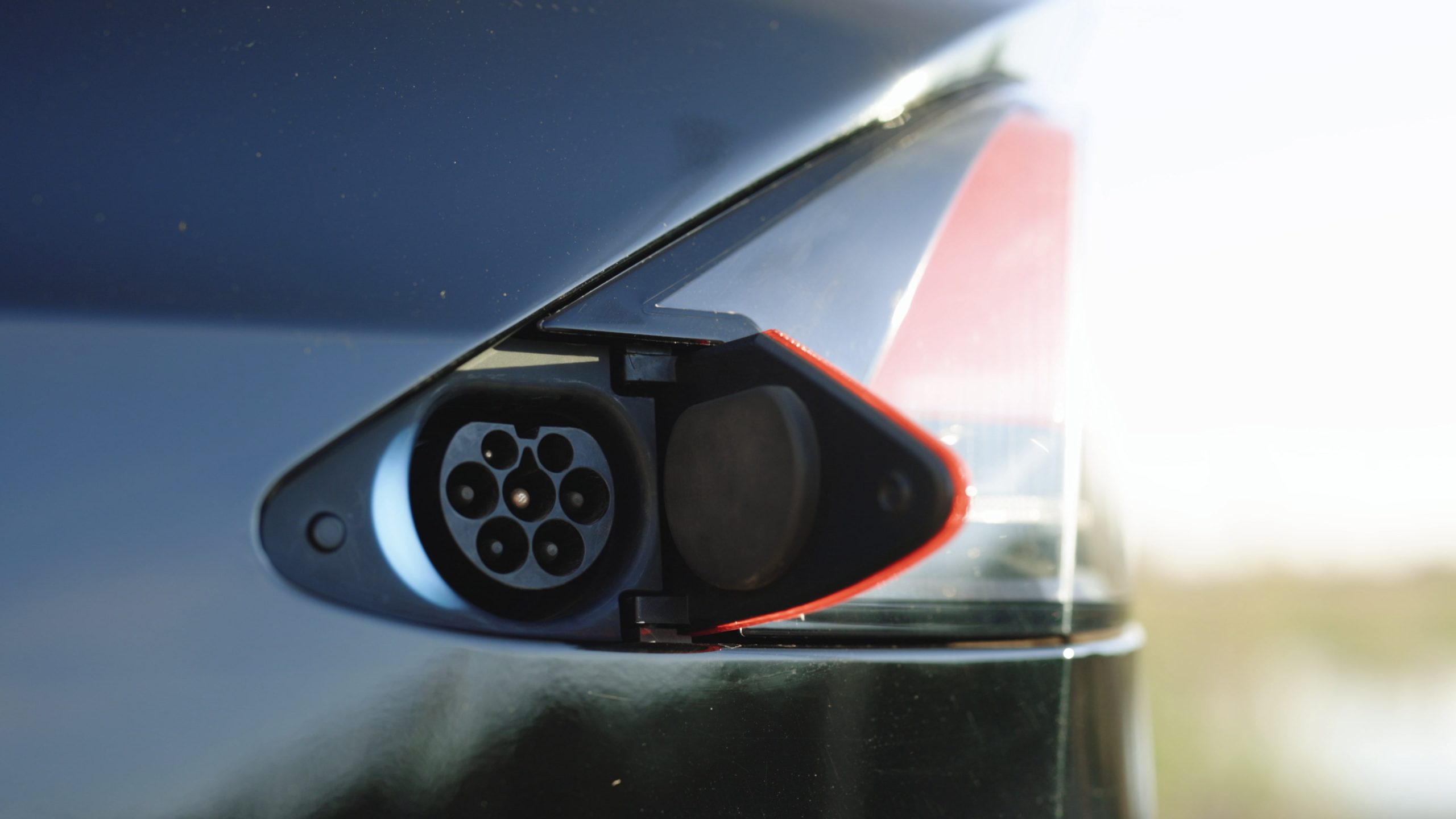 Electric vehicle charging port powered up