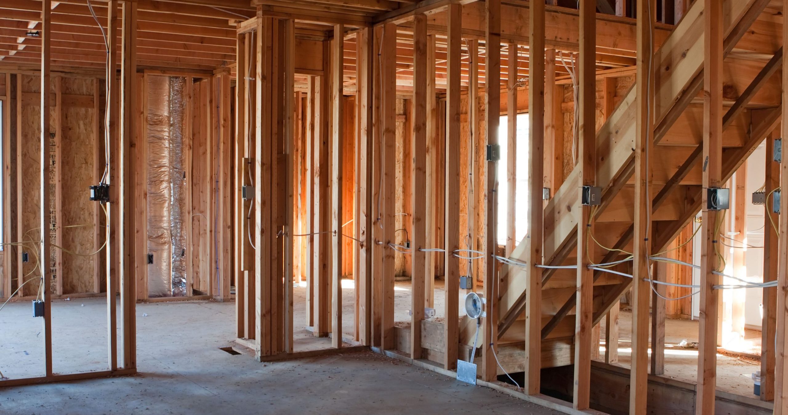 New home electrical wiring performed by electricians