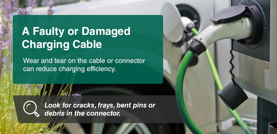 A faulty or damaged ev charging cable may cause an issue with EV charging.