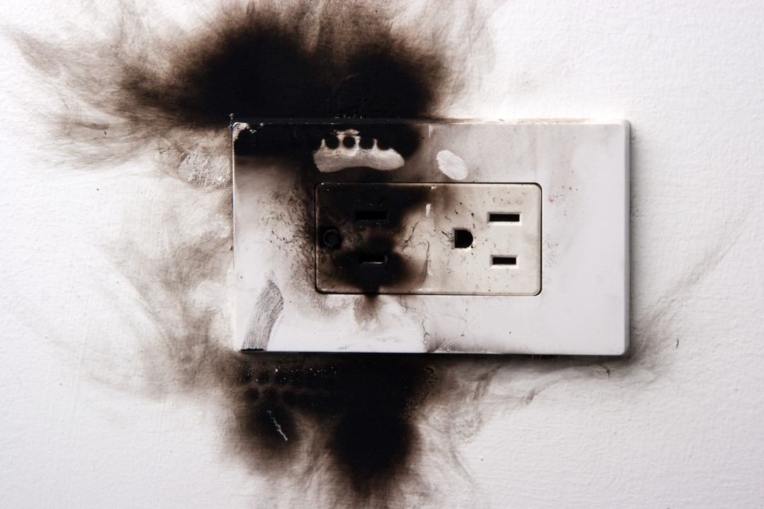 Scorched electrical outlet